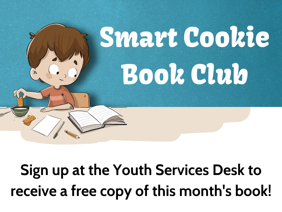 Smart Cookie Book Club default illustration depicting boy reading a book while dipping his cookies in milk