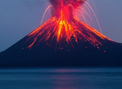 Exploding volcano