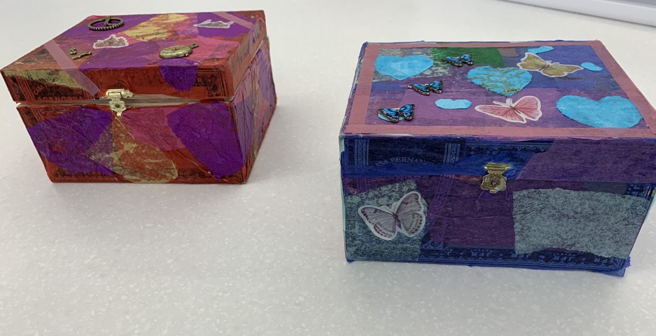 Sample decorated boxes