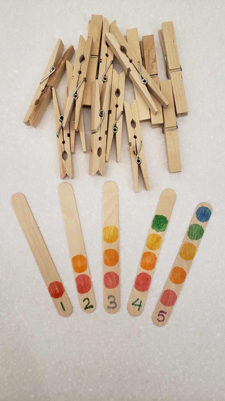 Colorful popsicle stick counting activities
