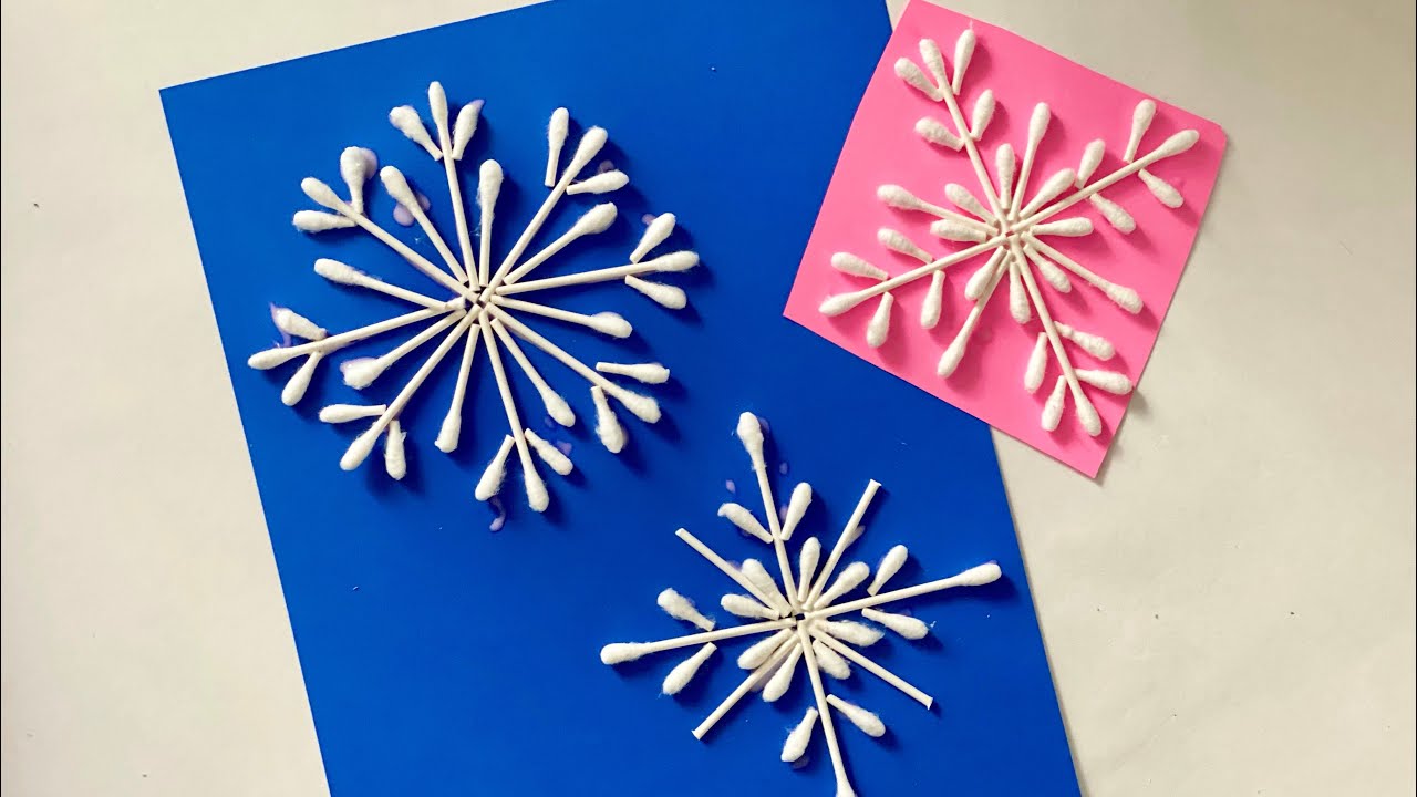 Q-Tip Snowflake craft