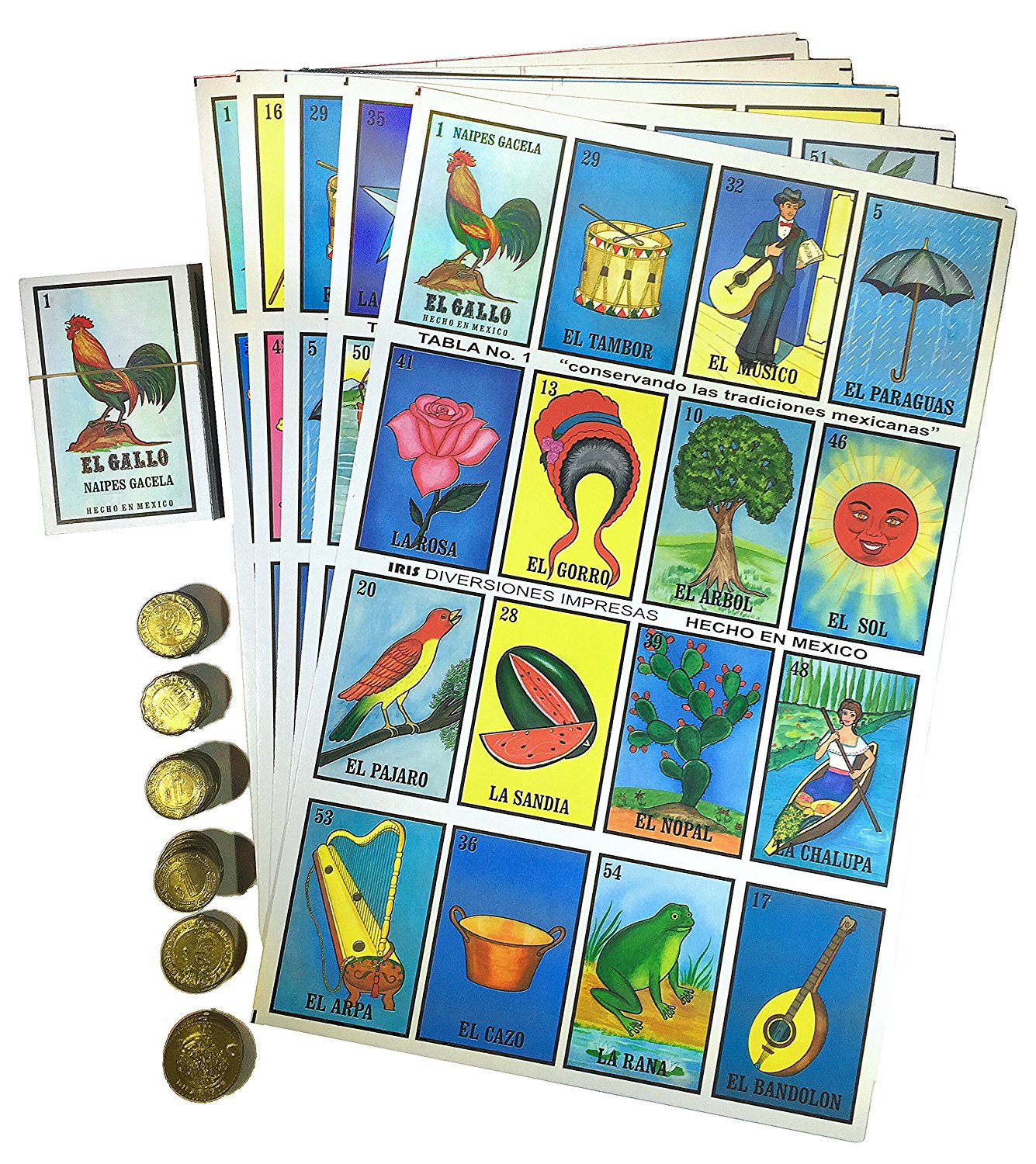 spread out Loteria boards