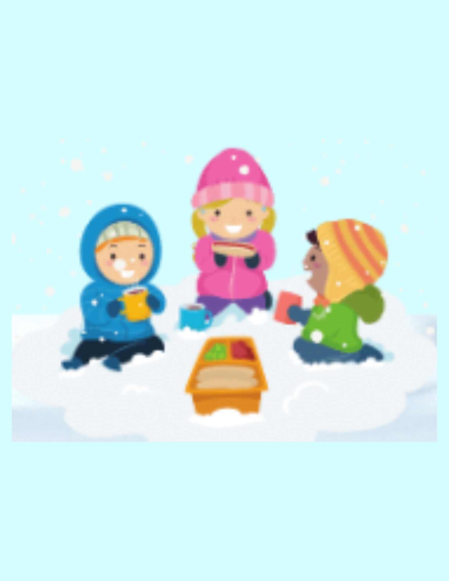 Illustration of children in the snow