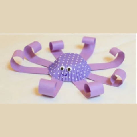 Photo of purple cupcake octopus craft