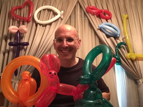 Gary Kantor with balloon animals