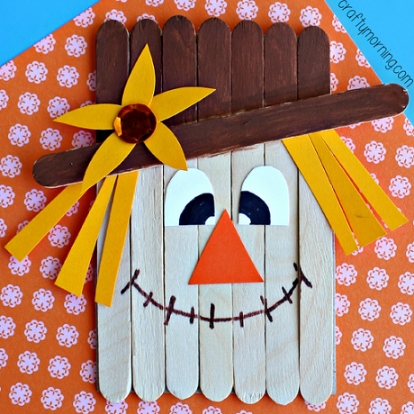 Popsicle Stick Scarecrow Magnet